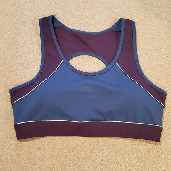 Gaiam Colorblock Metallic Piped Sports Bra Size M - Picture 1 of 5